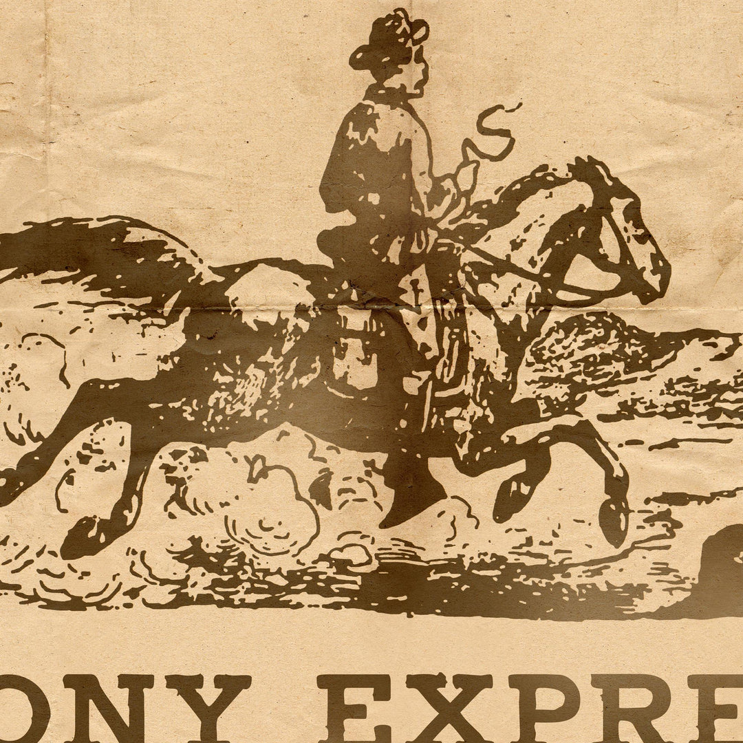 1860 'Riders Wanted' Pony Express Retro Poster - 24" x 36"