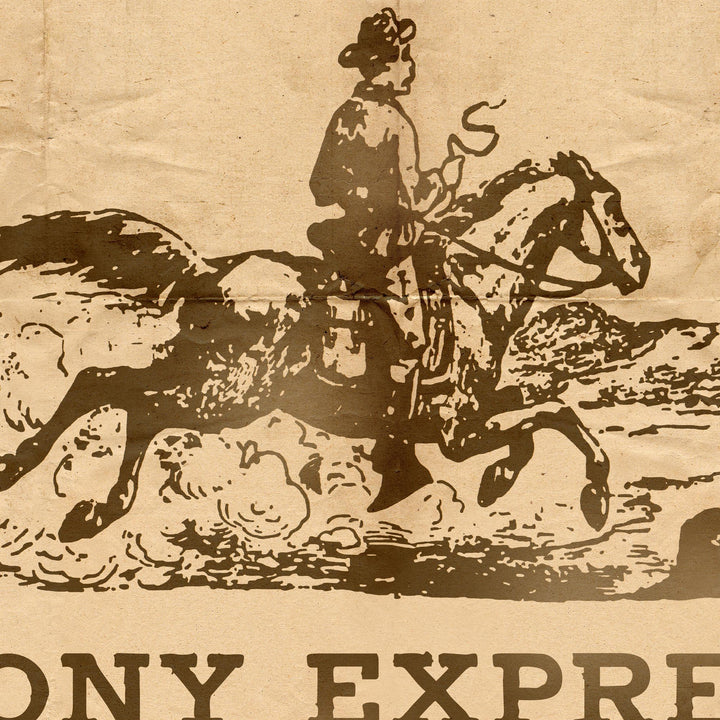 1860 'Riders Wanted' Pony Express Retro Poster - 24" x 36"