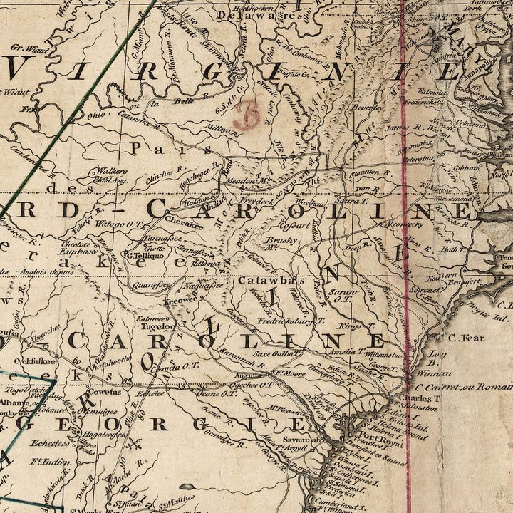 British and French Dominions 1759  Retro Poster - 36" x 24"