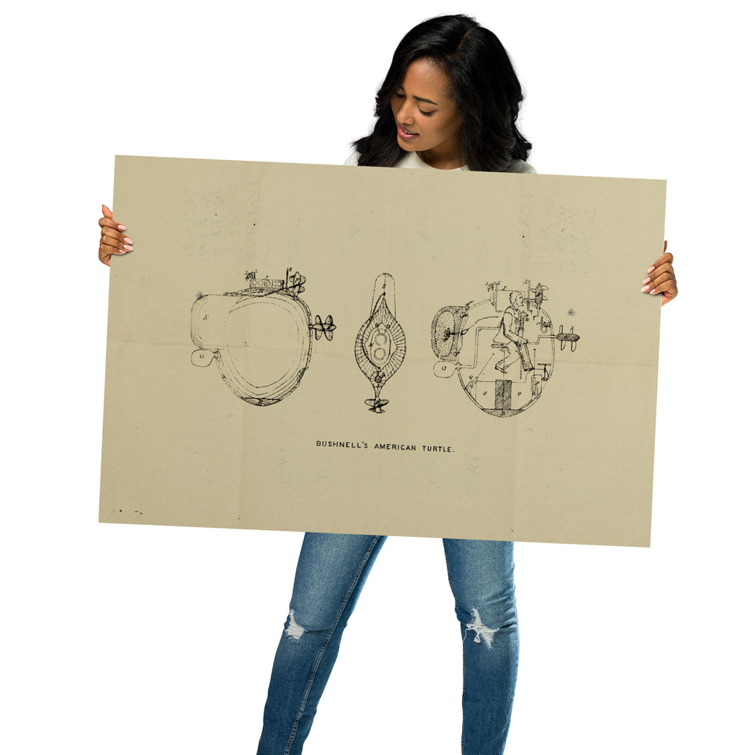 Bushnell's American Turtle Retro Poster - 36" x 24"