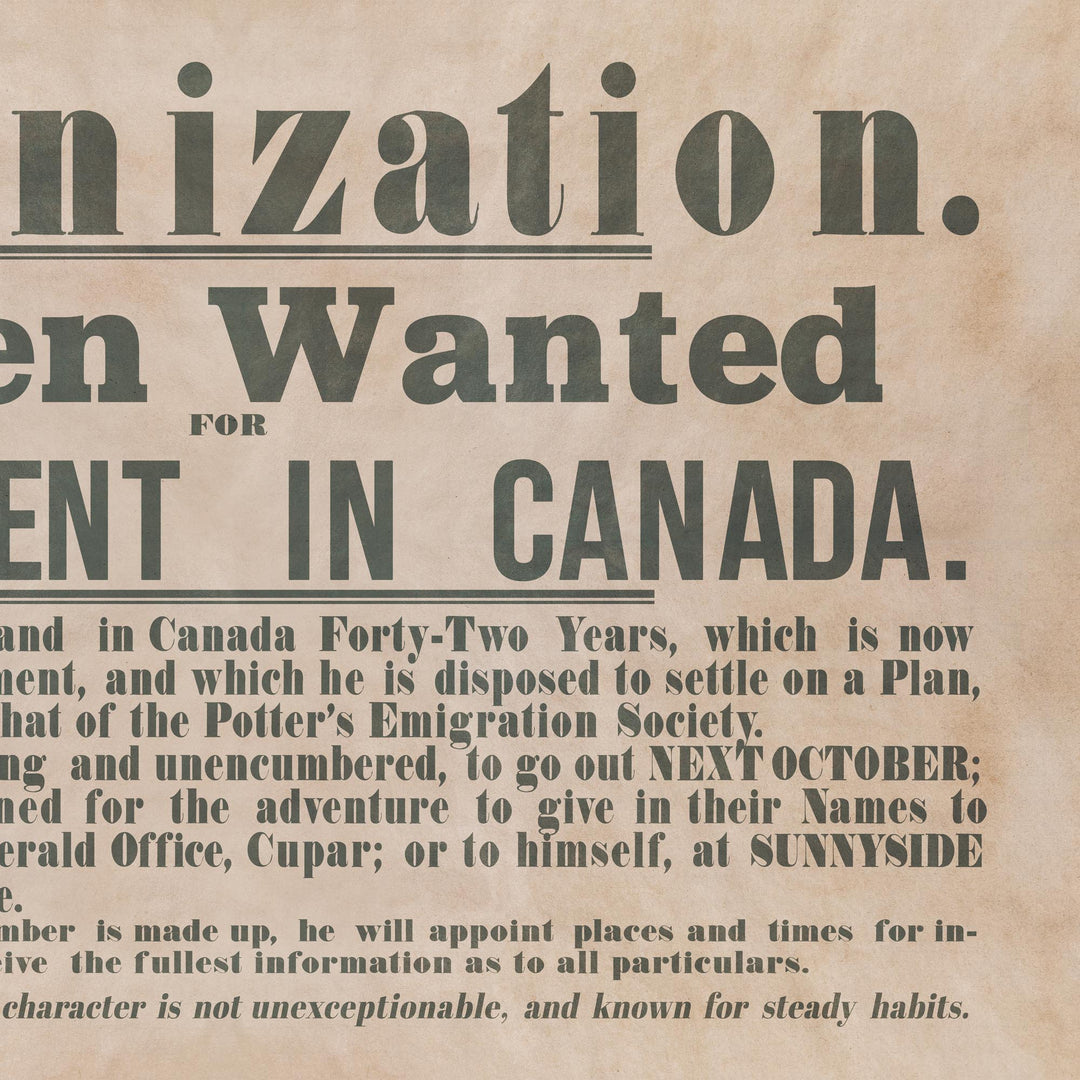 Canadian Colonists Wanted - Retro Poster - Old West Poster Collection