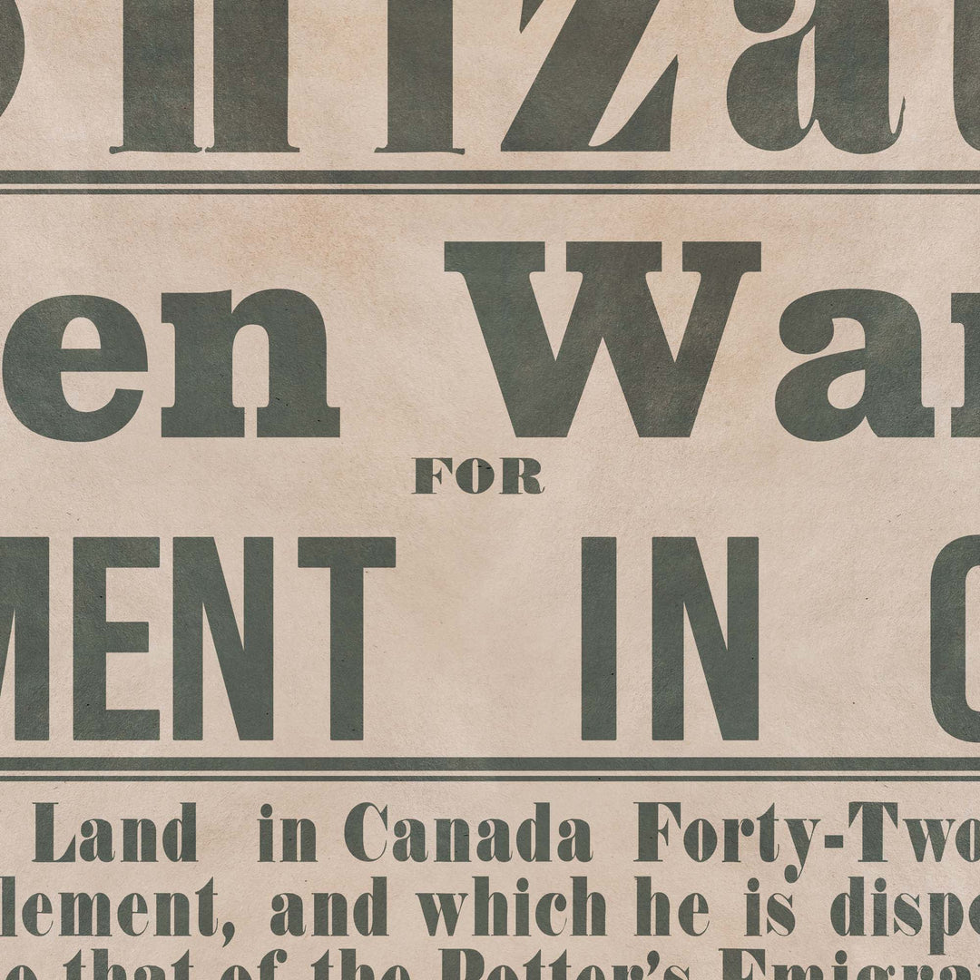 Canadian Colonists Wanted - Retro Poster - Old West Poster Collection