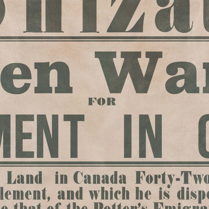 Canadian Colonists Wanted - Retro Poster - Old West Poster Collection