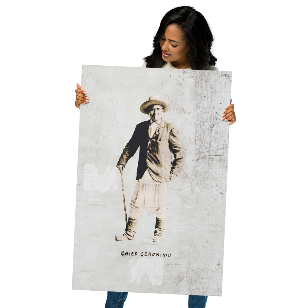 Chief Geronimo Retro Poster - 24" x 36"