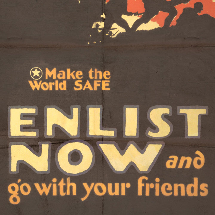 'Enlist Now And Go With Your Friends' Retro Poster - ww1 poster collection
