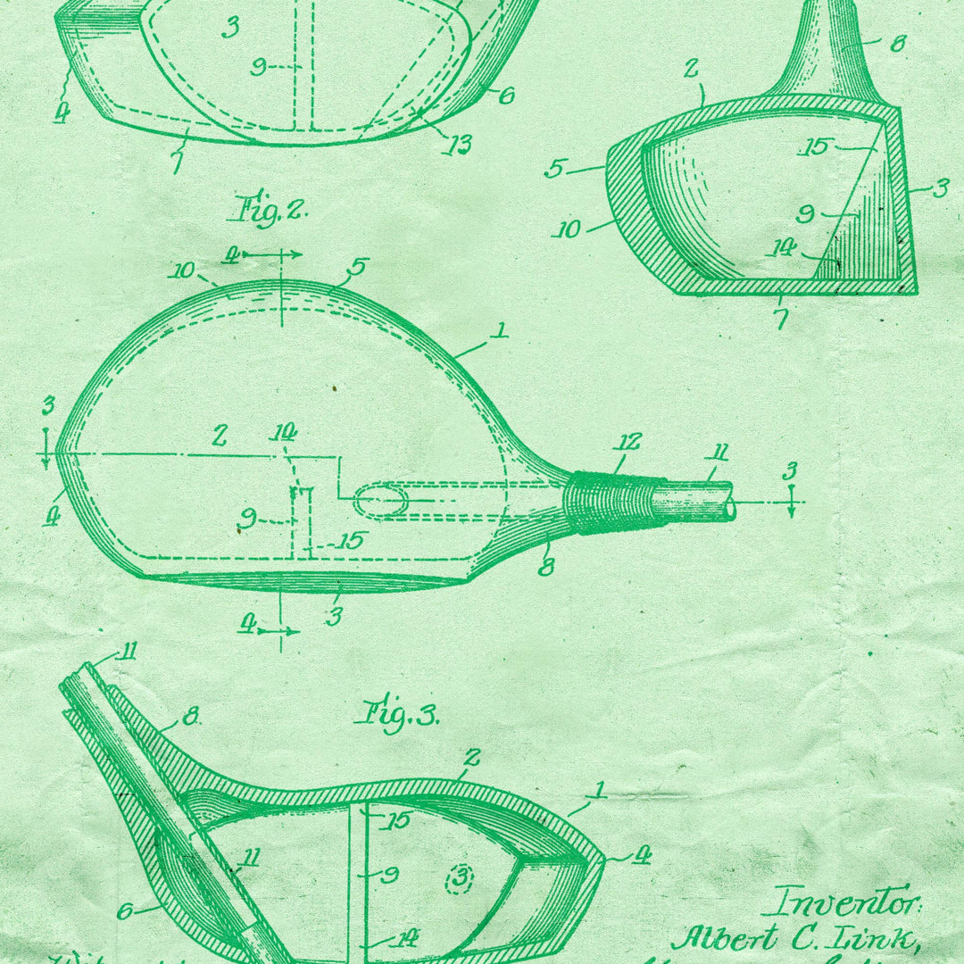 Golf Driver Patent Pended 1926 Retro Poster - 24" x 36"