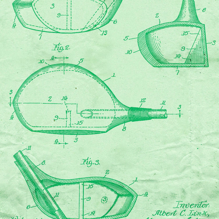 Golf Driver Patent Pended 1926 Retro Poster - 24" x 36"