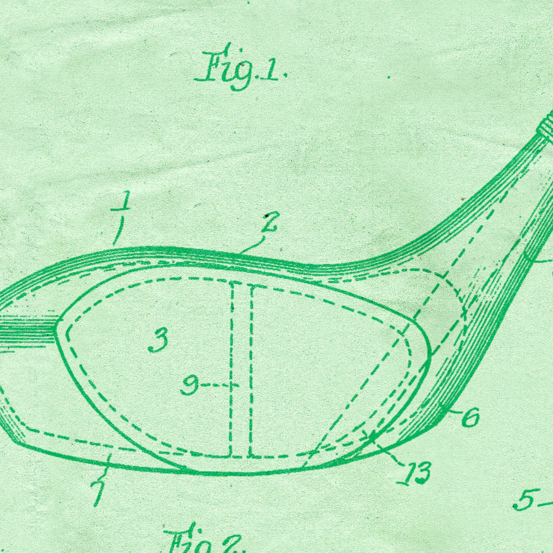 Golf Driver Patent Pended 1926 Retro Poster - 24" x 36"