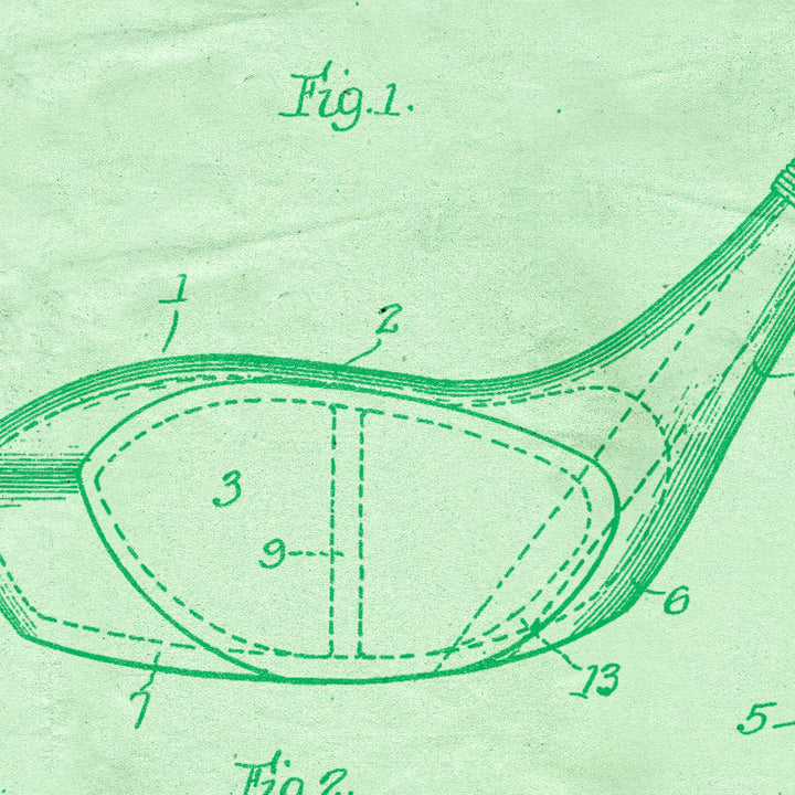 Golf Driver Patent Pended 1926 Retro Poster - 24" x 36"
