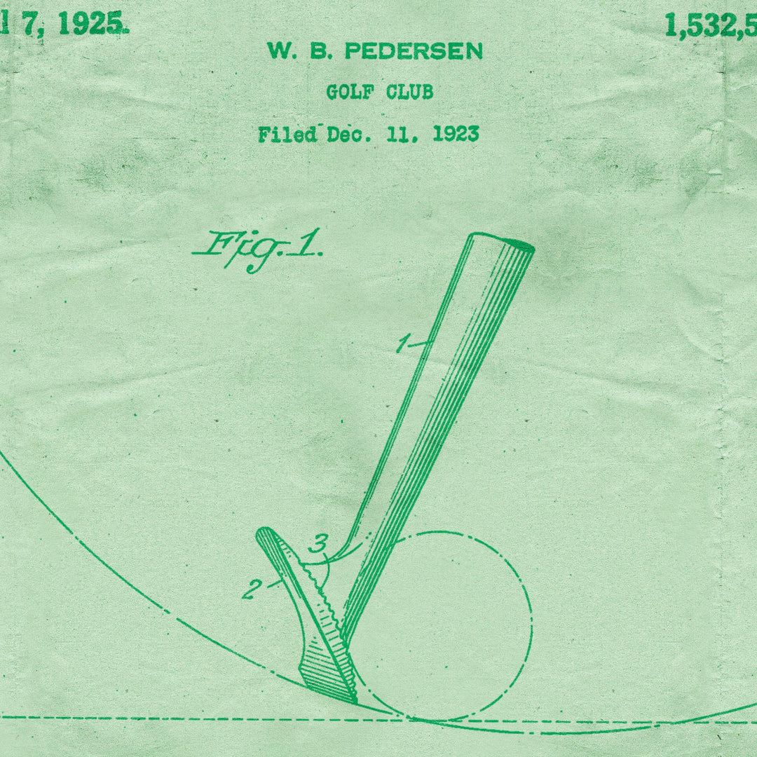 Golf Wedge Patent Pended 1925 Retro Poster  - 24" x 36"