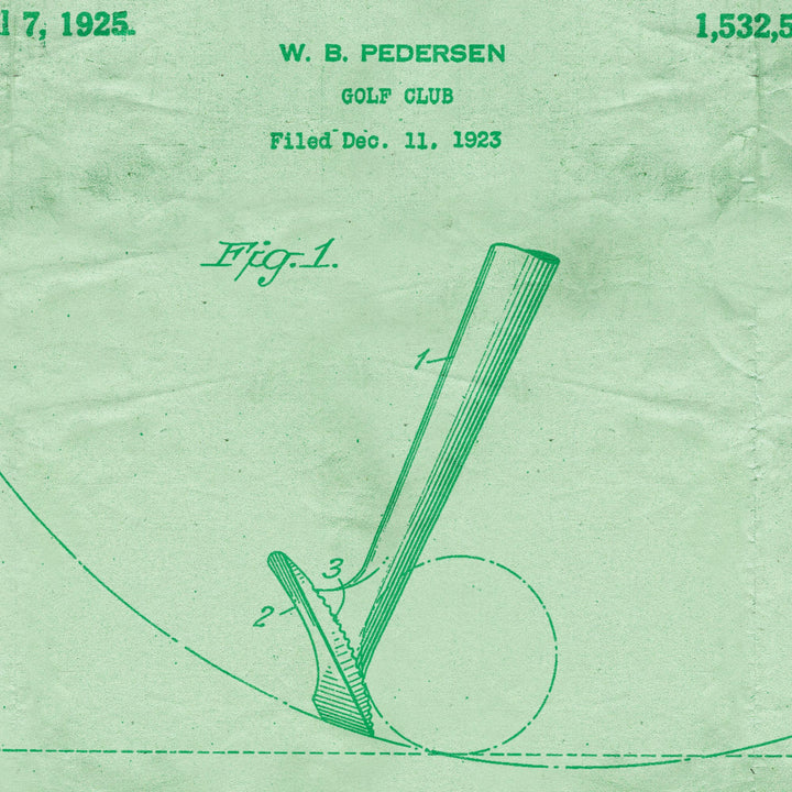 Golf Wedge Patent Pended 1925 Retro Poster  - 24" x 36"