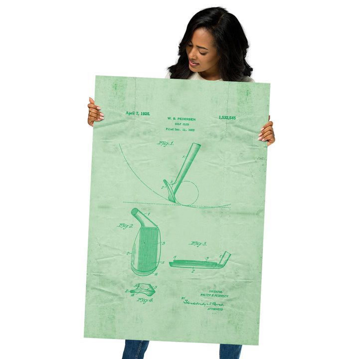 Golf Wedge Patent Pended 1925 Retro Poster  - 24" x 36"