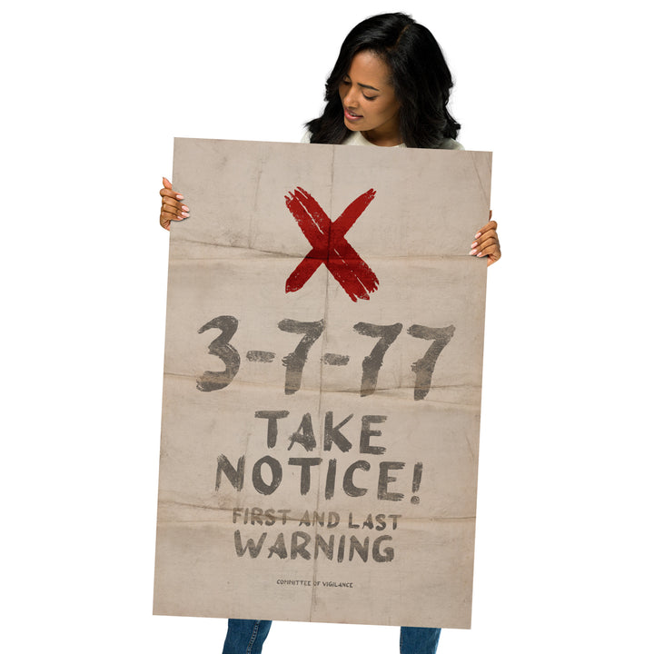 The Montana 3-7-77 Retro Poster - 24" x 36"