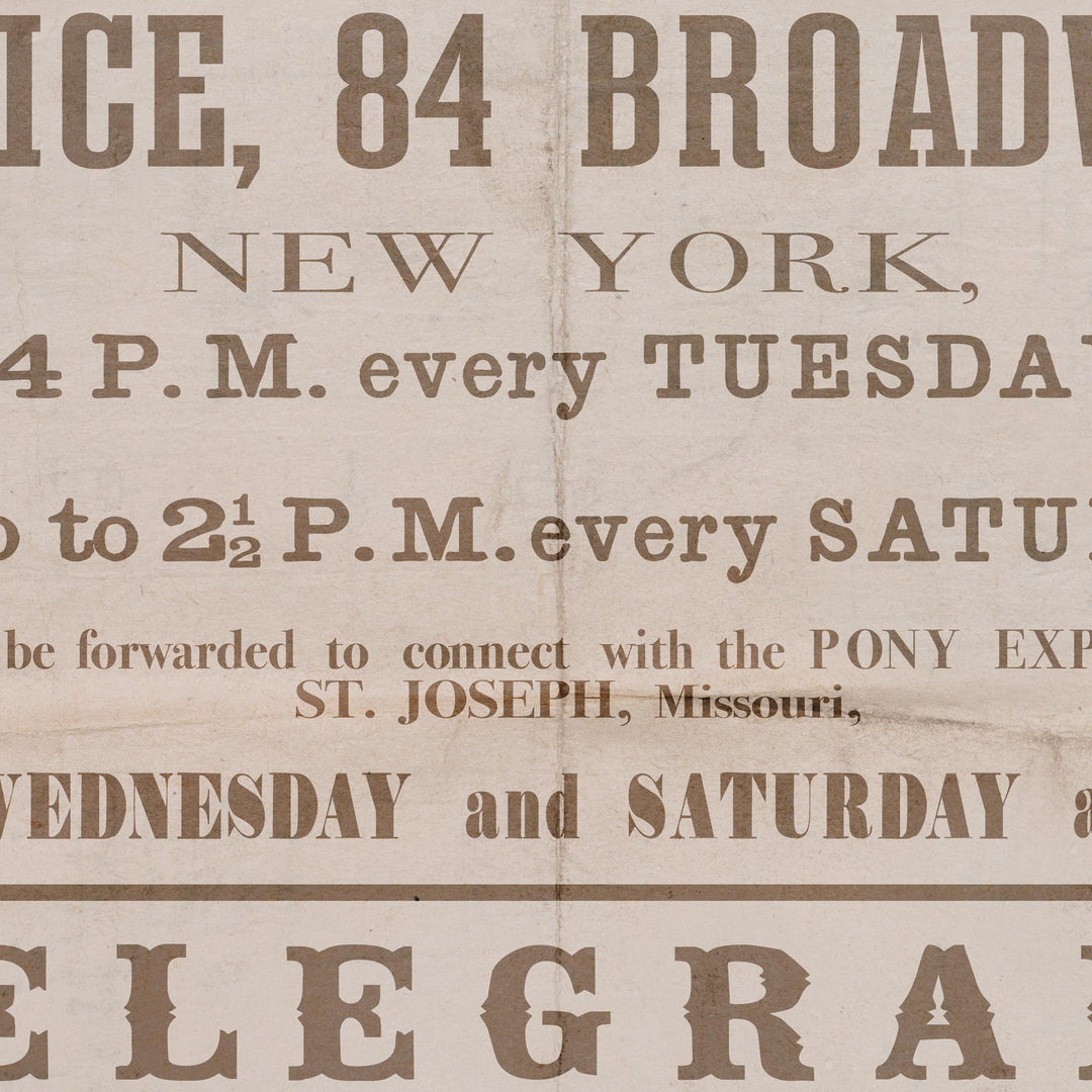 New York - San Francisco Pony Express Retro Poster - 24" x 36"