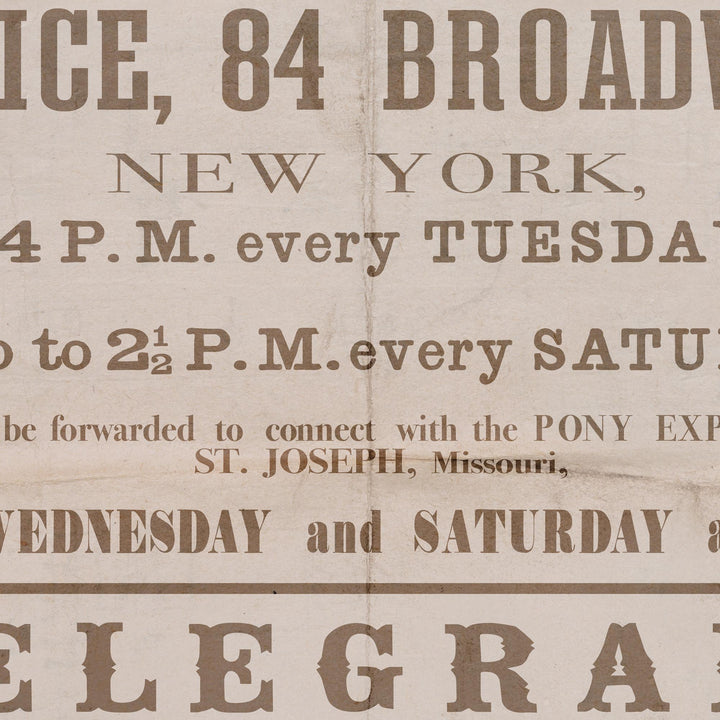 New York - San Francisco Pony Express Retro Poster - 24" x 36"