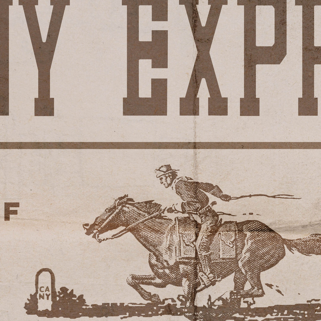 New York - San Francisco Pony Express Retro Poster - 24" x 36"