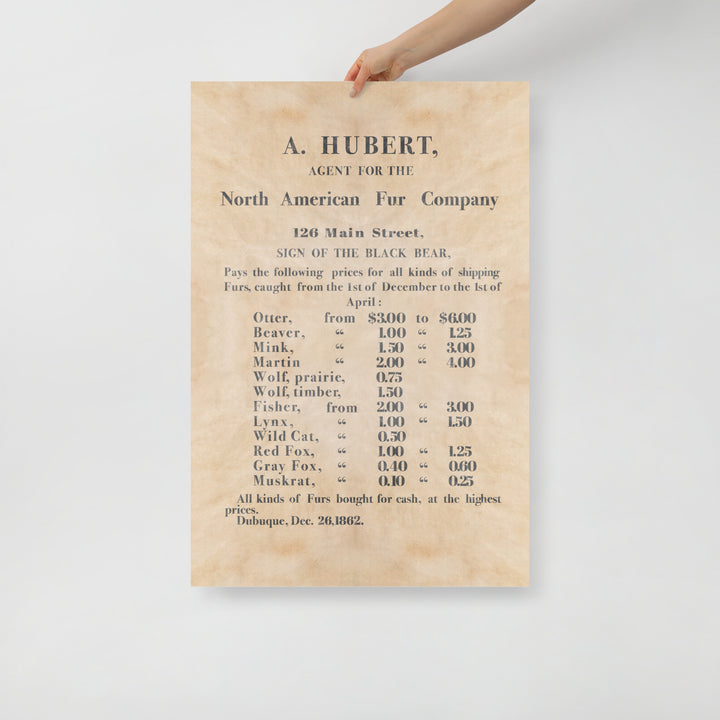 North American Fur Company Retro Poster - A. Hubert