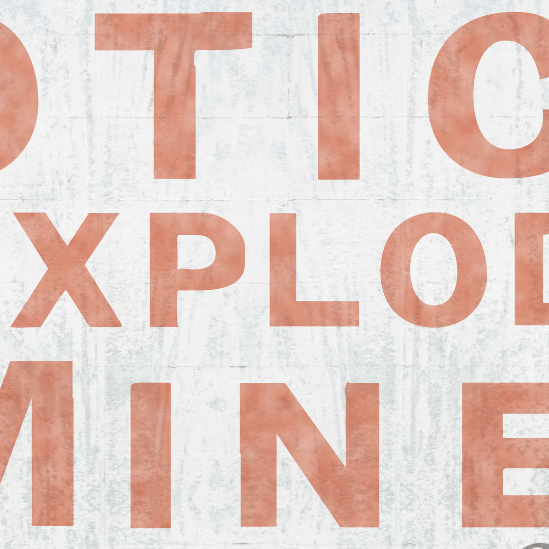 'Notice Unexploded Mine' Retro Poster - 36" x 24"
