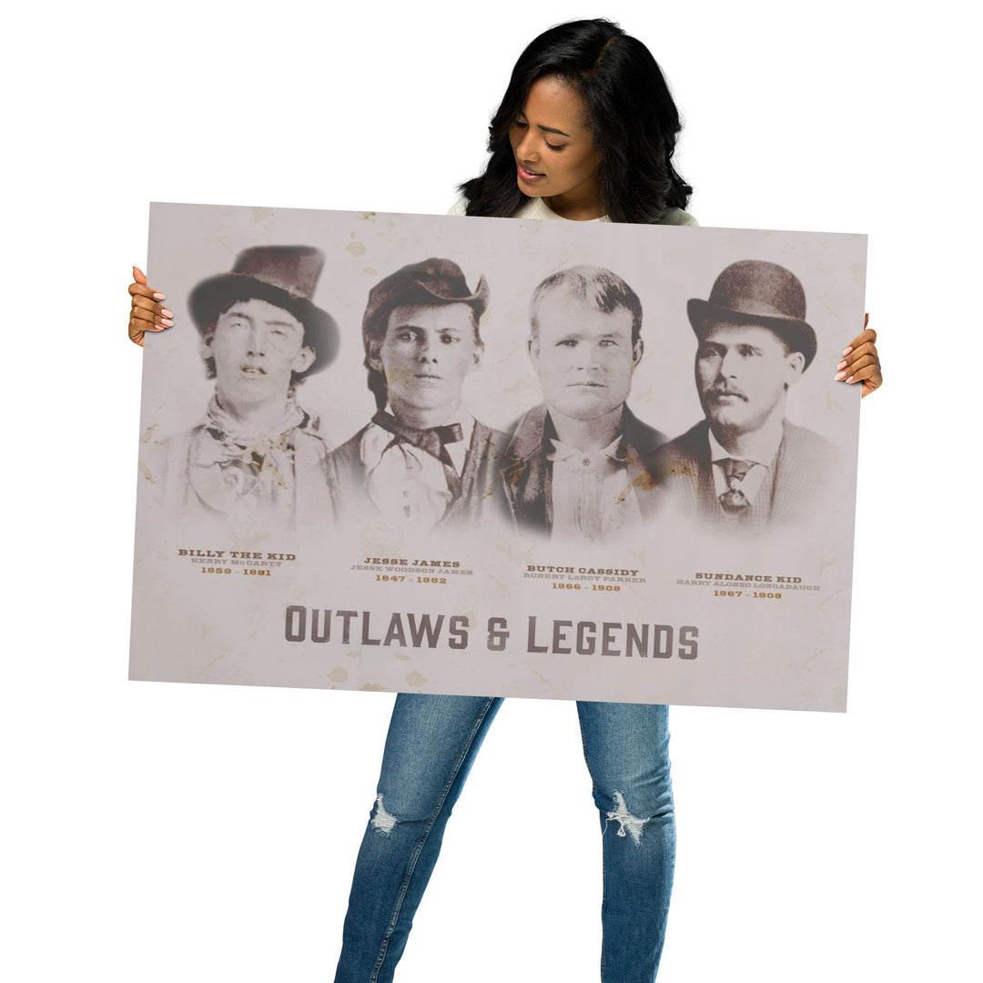 Outlaws & Legends Retro Poster - 36" x 24"