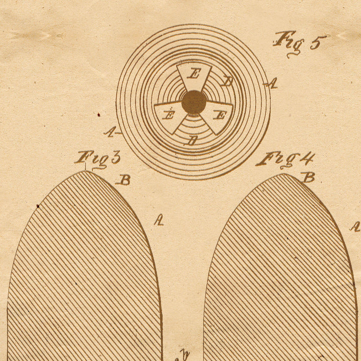 Projectile Patent Pended 1865 Retro Poster - 24" x 36"