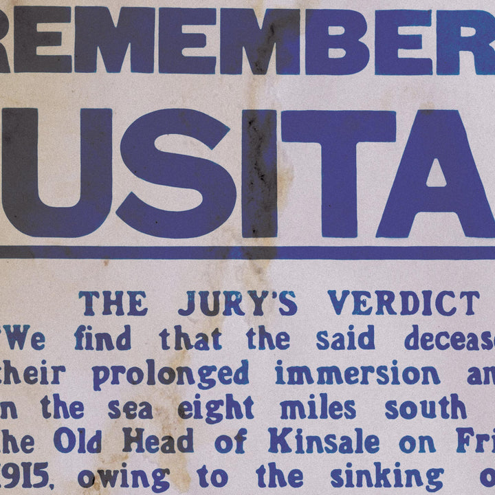 'Remember The Lusitania' Retro Poster - ww1 Poster Collection