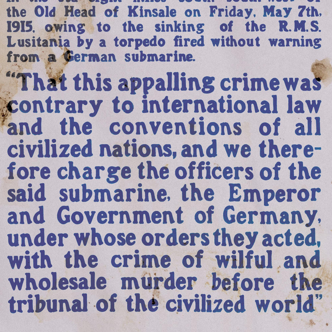 'Remember The Lusitania' Retro Poster - ww1 Poster Collection