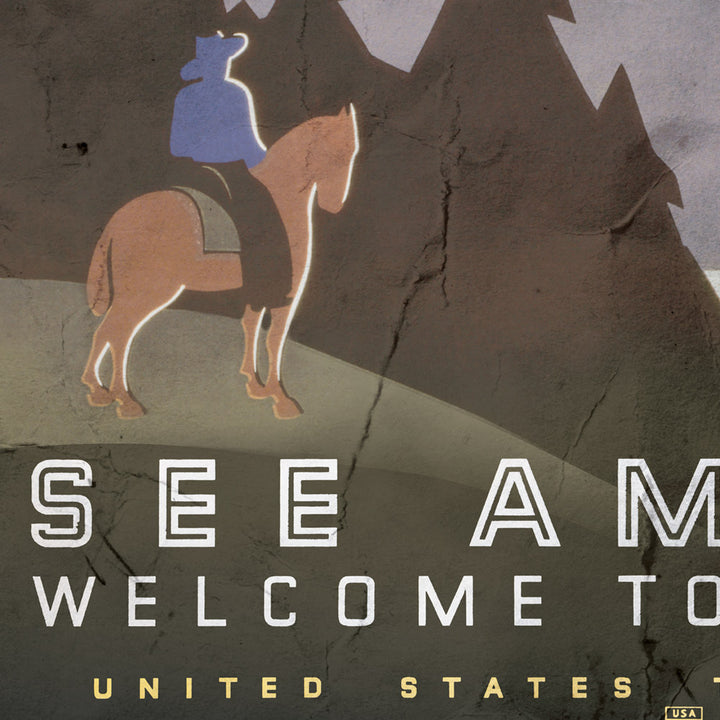 'See American' Montana Retro Poster - 24" x 36"