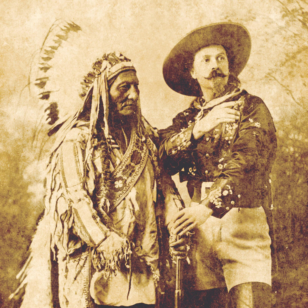 Sitting Bull and Buffalo Bill Retro Poster - Old West Poster Collection