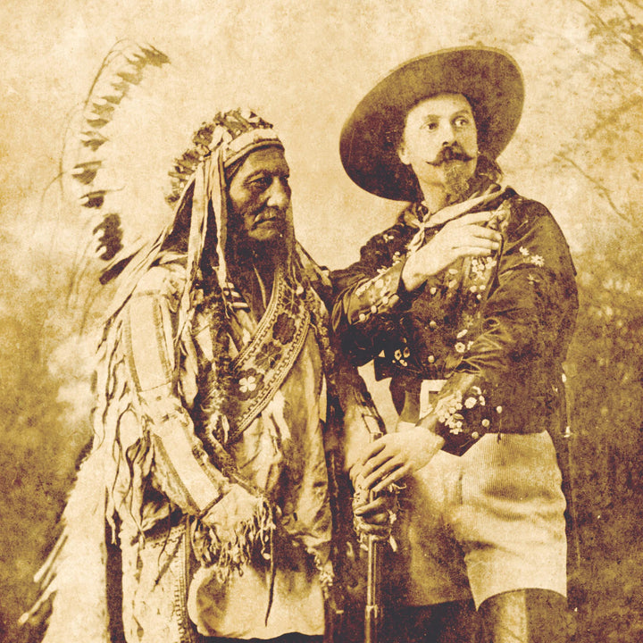 Sitting Bull and Buffalo Bill Retro Poster - Old West Poster Collection