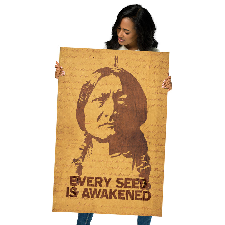 Sitting Bull 'Every Seed Is Awakened' Retro Poster - 24" x 36"