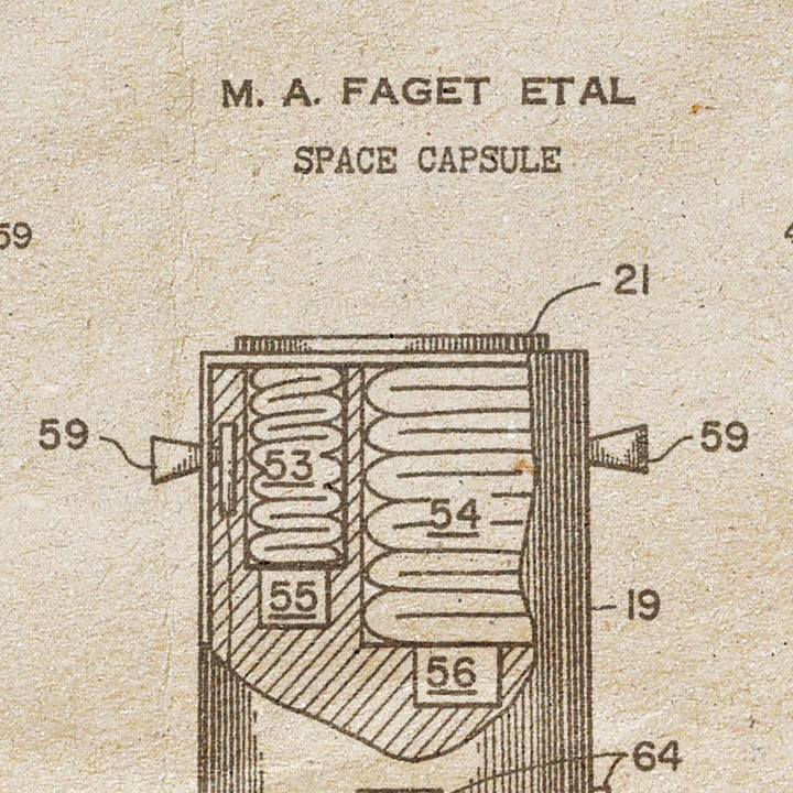 Space Capsule 1963 Patent Pended Retro Poster - 24" x 36"