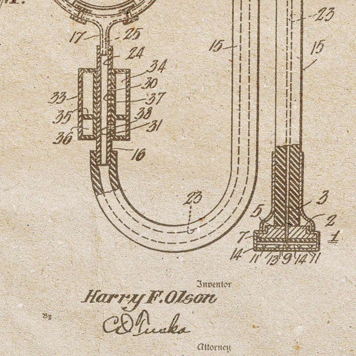 Stethoscope Patent Pended 1945 Retro Poster - 24" x 36"