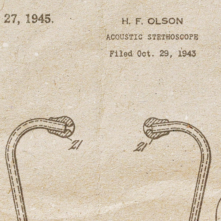 Stethoscope Patent Pended 1945 Retro Poster - 24" x 36"