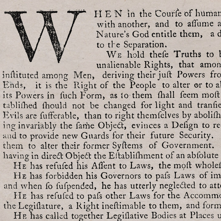 The 1776 Declaration of Independence Retro Poster - 24" x 36"