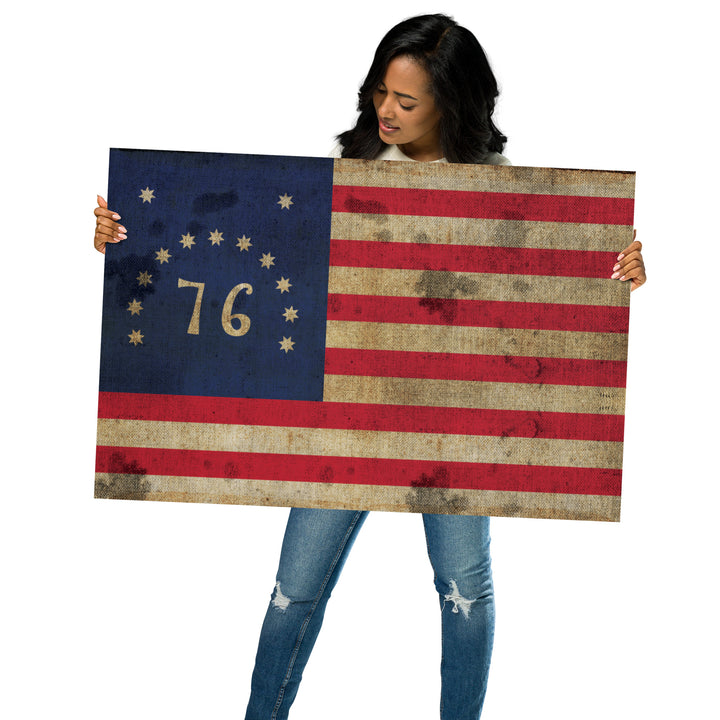 The Bennington 76' Flag Retro Poster - 36" x 24"