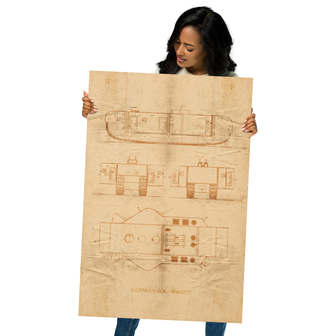 The German GK-Wagen Tank Retro Poster - 24" x 36"