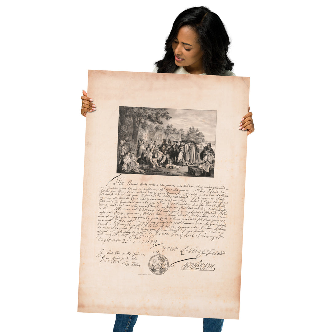 The Great Penn Treaty Of 1862 Retro Poster - 24" x 36"