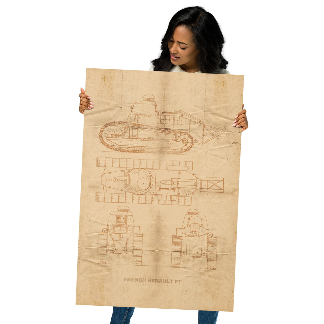 The Renault FT Tank Retro Poster - 24" x 36"