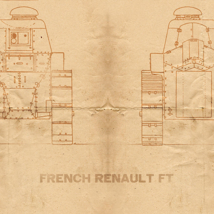 The Renault FT Tank Retro Poster - 24" x 36" -ww1