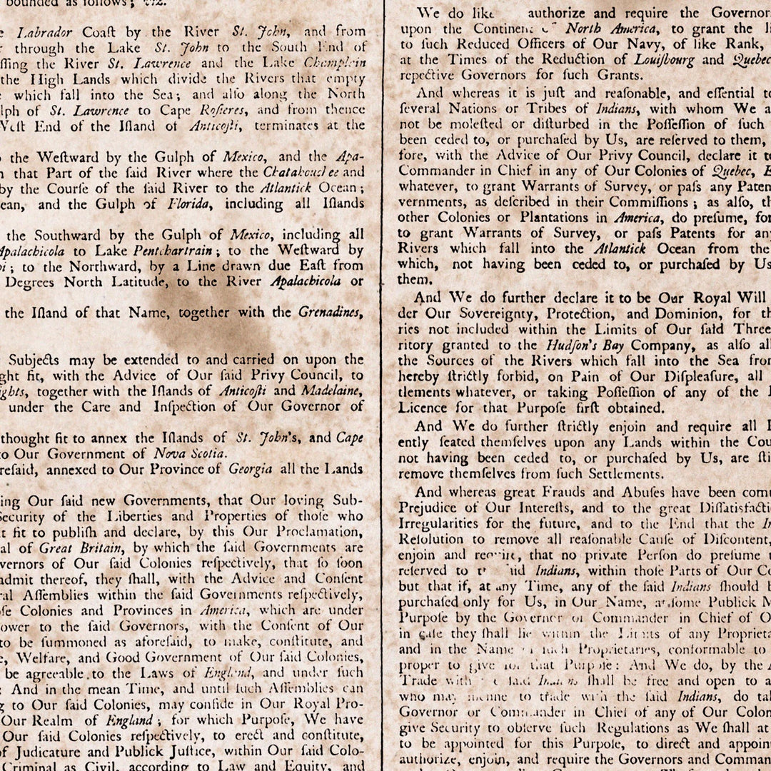 The Royal Proclamation of 1763 Retro Poster - 24" x 36"