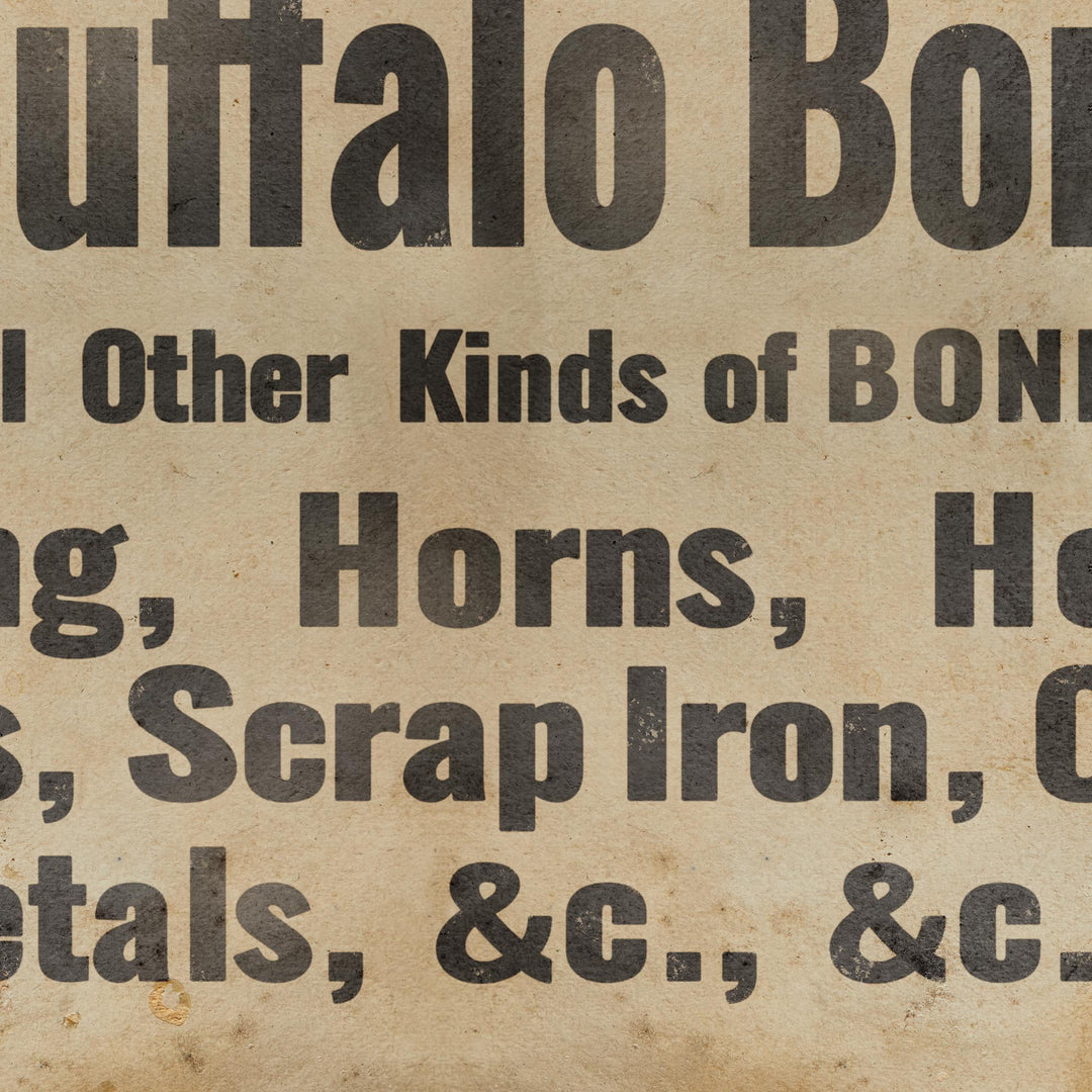 Wanted - Dry Buffalo Bones Retro Poster - Old West Poster Collection