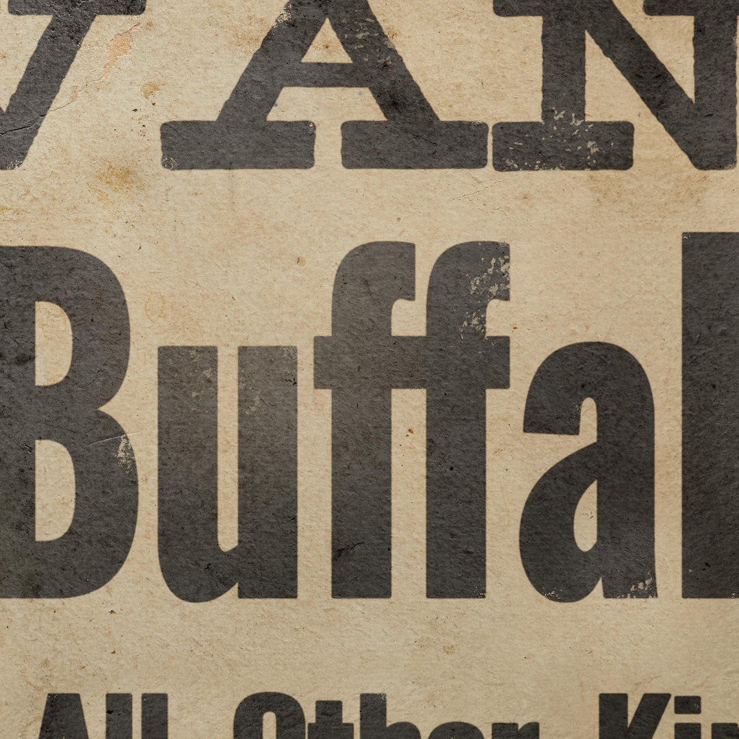 Wanted - Dry Buffalo Bones Retro Poster - Old West Poster Collection