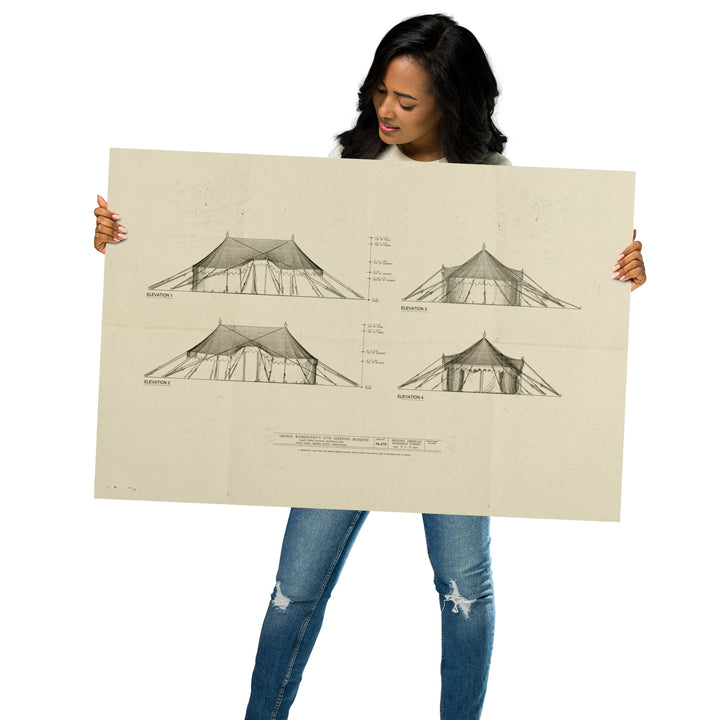 Washington's 1776 Sleeping Marquee Retro Poster - 36" x 24"