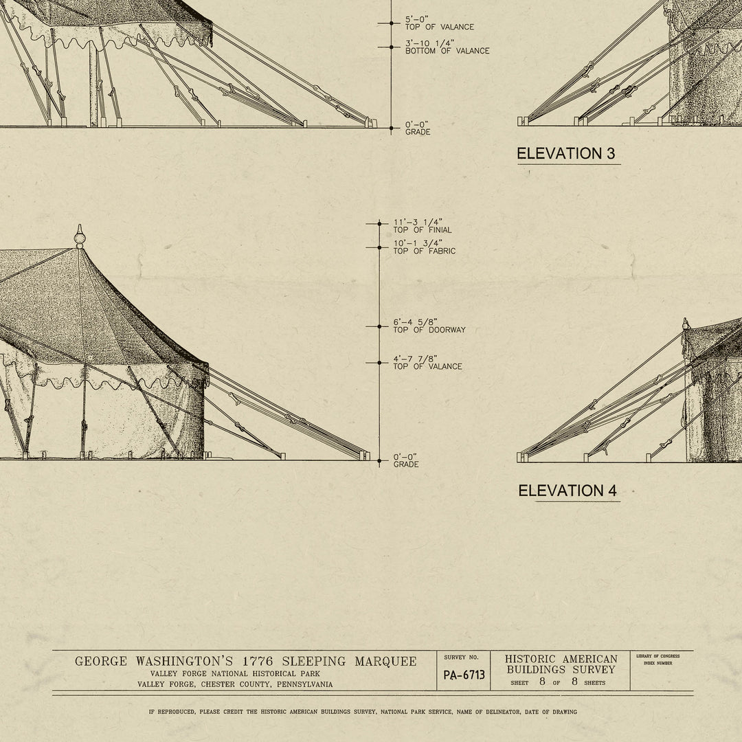Washington's 1776 Sleeping Marquee Retro Poster - 36" x 24"