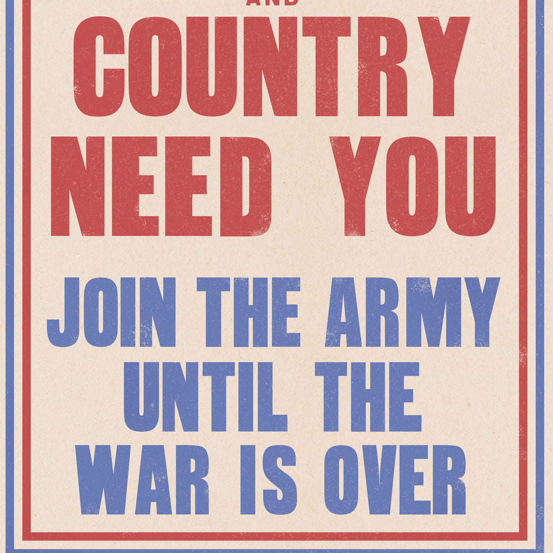 'Your King and Country Need You' Retro Poster - 24" x 36"