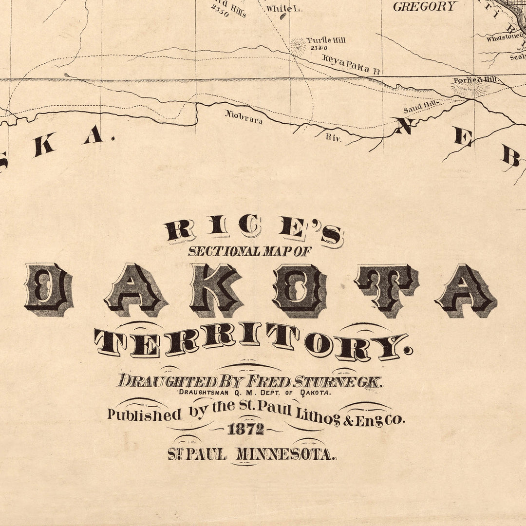 Dakota Territory 1872 Retro Poster - 24" x 36"