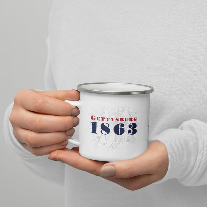 The Gettysburg 1863 Enamel Retro Mug (12 oz)