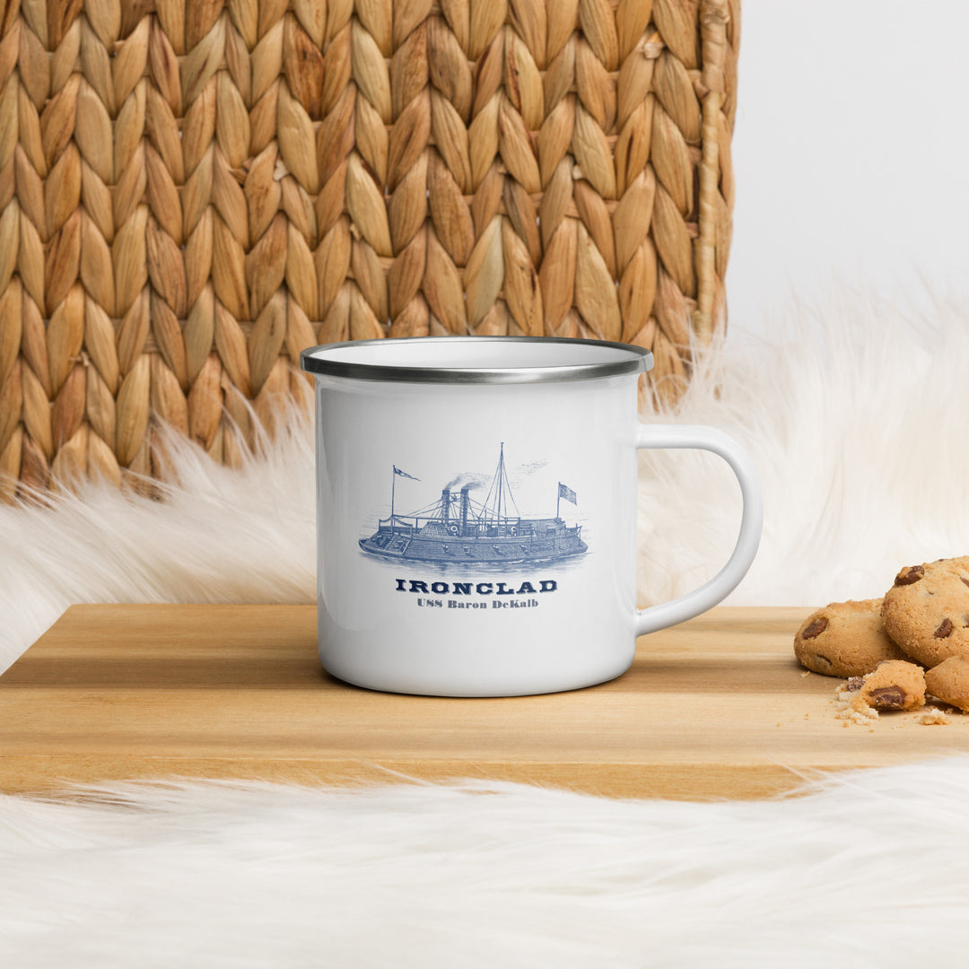 USS Baron DeKalb Enamal Retro Mug (12 oz)