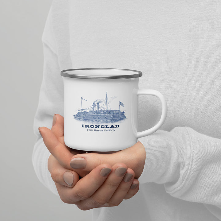USS Baron DeKalb Enamal Retro Mug (12 oz)