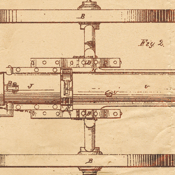 Gatling Gun Patent Pended 1865 Retro Poster - 24" x 36"